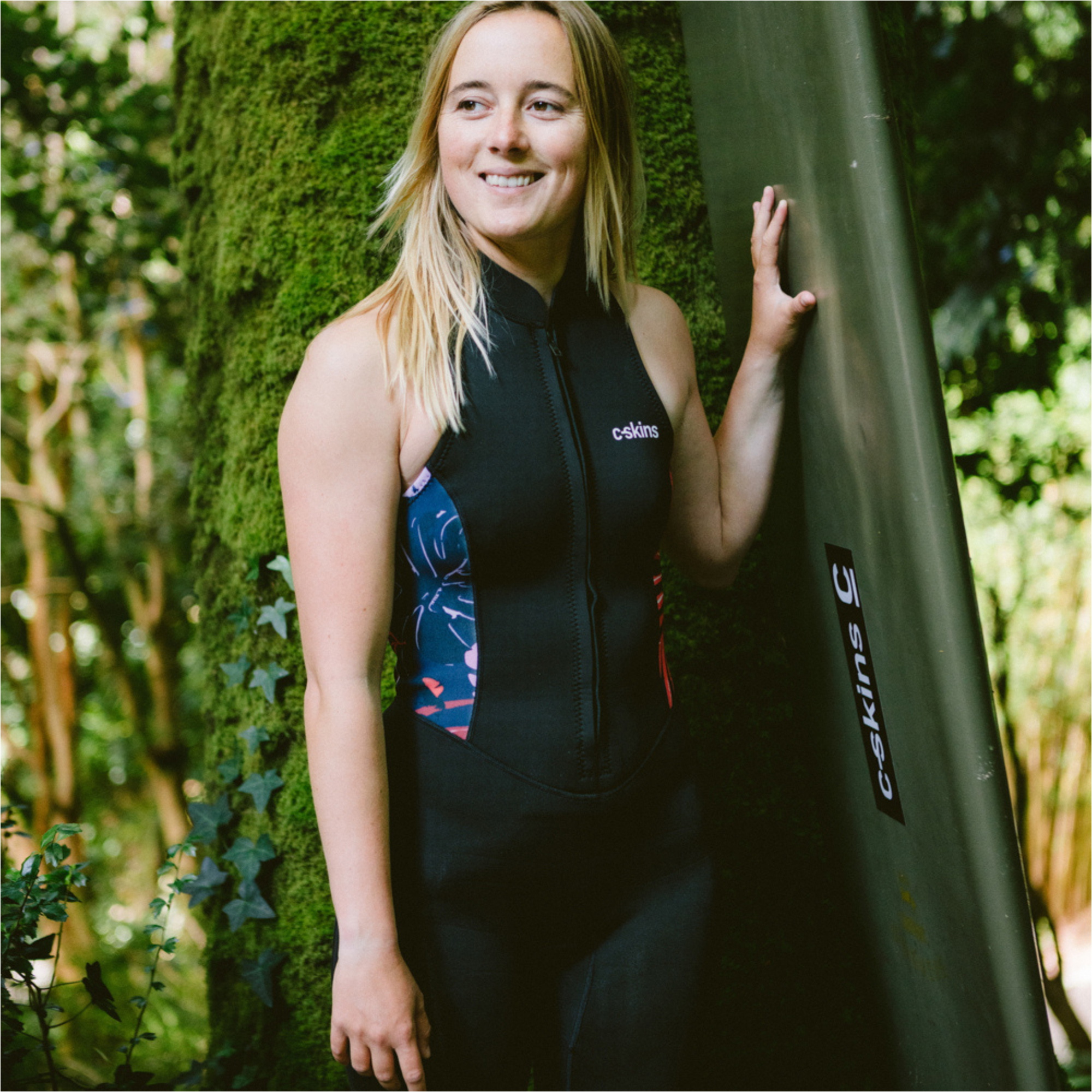 2026 C-Skins Womens NuWave Solace Lite 2/2mm Long Jane Wetsuit C-NSOL22SLJW - Black / Tropical
